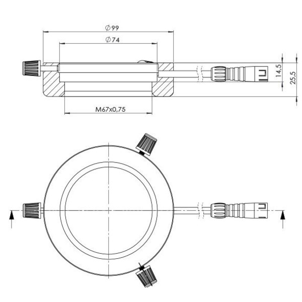 StarLight Opto-Electronics RL4-74-S4 G,  segment.,  grün (540 nm), Ø 74mm