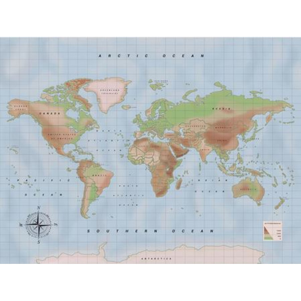 Miss Wood Weltkarte Woody Map Watercolor Physical L