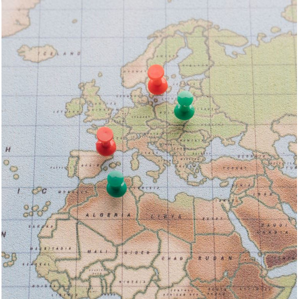 Miss Wood Weltkarte Woody Map Watercolor Physical L