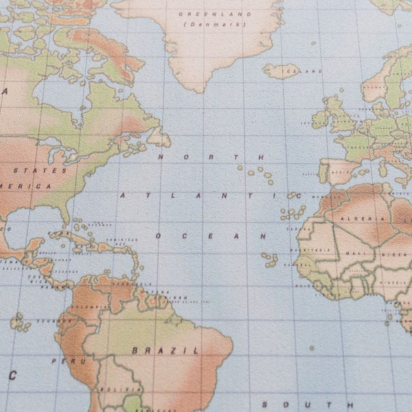 Miss Wood Weltkarte Woody Map Watercolor Physical L