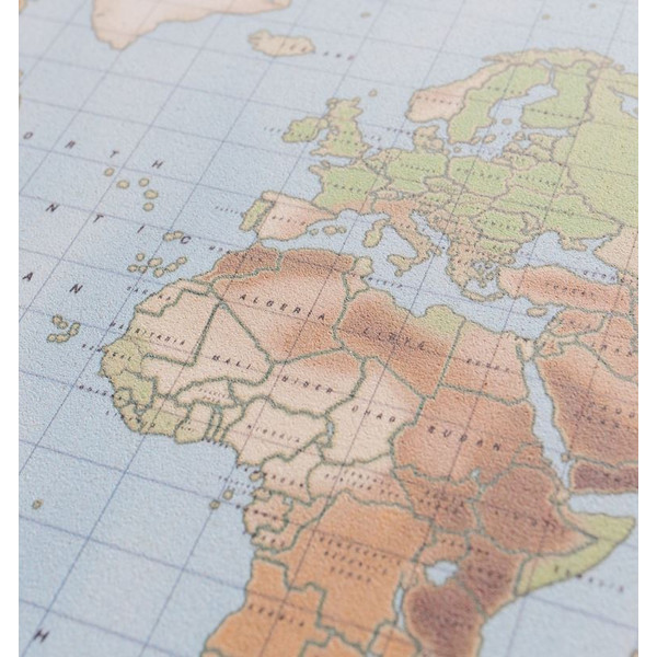 Miss Wood Weltkarte Woody Map Watercolor Physical XL