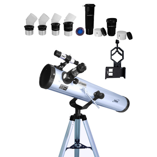 Seben 76-700 Reflektor Teleskop Big Pack + Smartphone Adapter DKA5