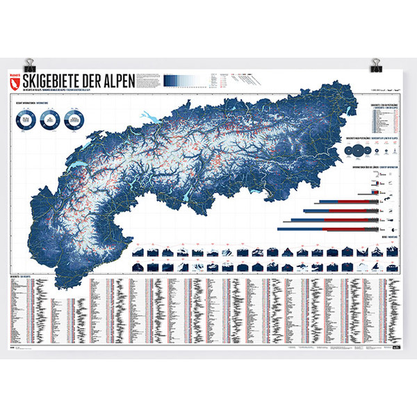 Carte régionale Marmota Maps Map of the Alps with 609 Ski Resorts