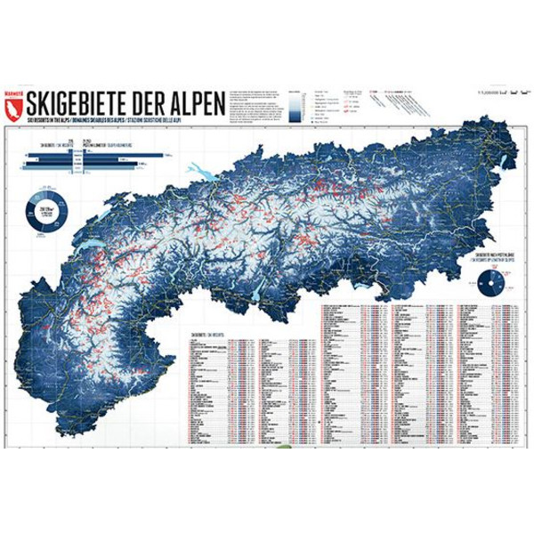 Carte régionale Marmota Maps Map of the Alps with 268 Ski Resorts