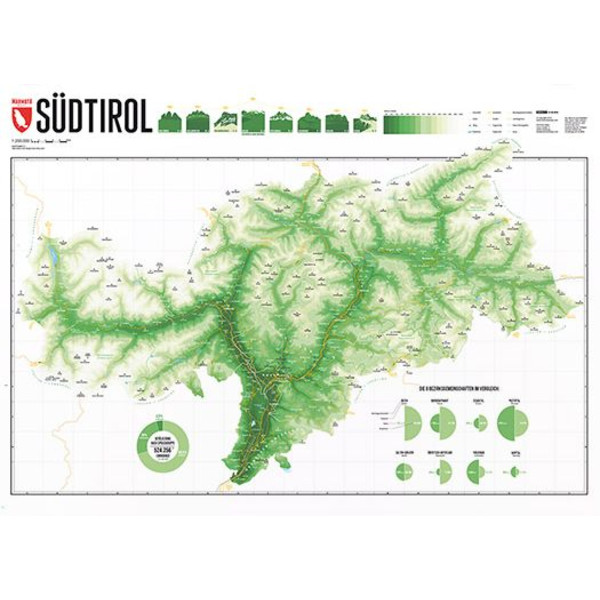 Carte régionale Marmota Maps Tyrol du Sud Mountain Green