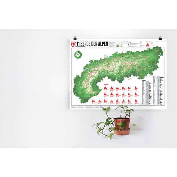 Carte régionale Marmota Maps Map of the Alps with 111 Mountains and 20 Mountain trails