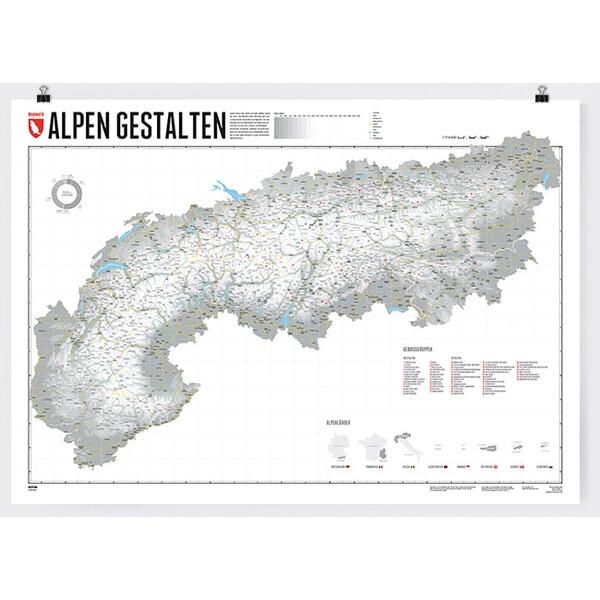Carte régionale Marmota Maps Créer les Alpes (100x70cm)