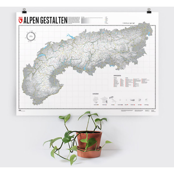 Carte régionale Marmota Maps Créer les Alpes (100x70cm)