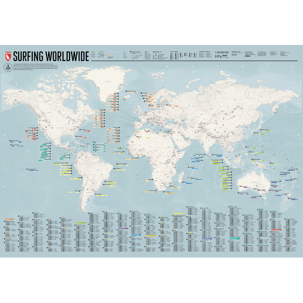 Mappemonde Marmota Maps Weltkarte Surfing Worldwide (Englisch)