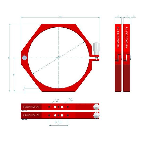 PrimaLuceLab Rohrschellen PLUS 180mm