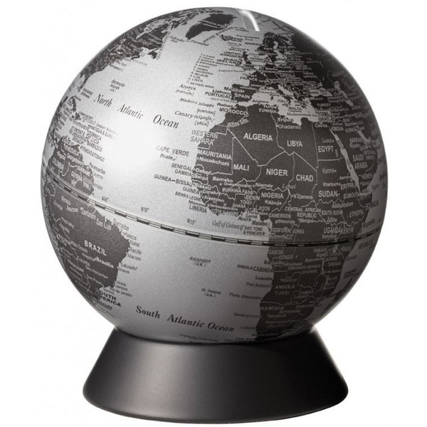 TROIKA Globus Spardose Orion Matt Silver 14cm