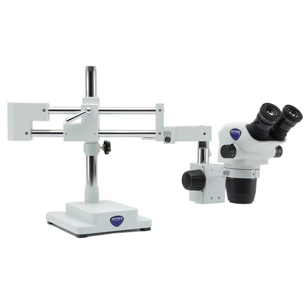 Microscope stéréo zoom Optika SZO-9, bino, 6.7-45x, en surplomb, 2 bras, sans Éclairage