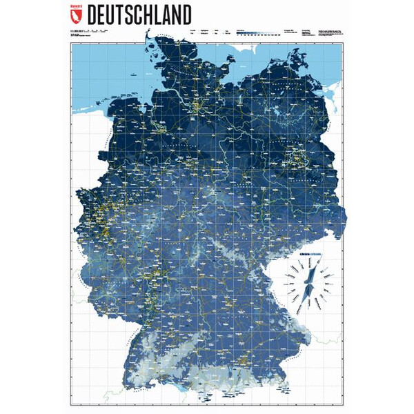 Carte géographique Marmota Maps Deutschlandkarte Ski Blue