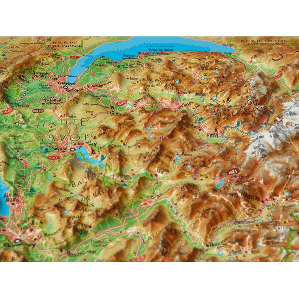 Carte régionale 3Dmap Les Alpes Françaises et ses massifs alpins