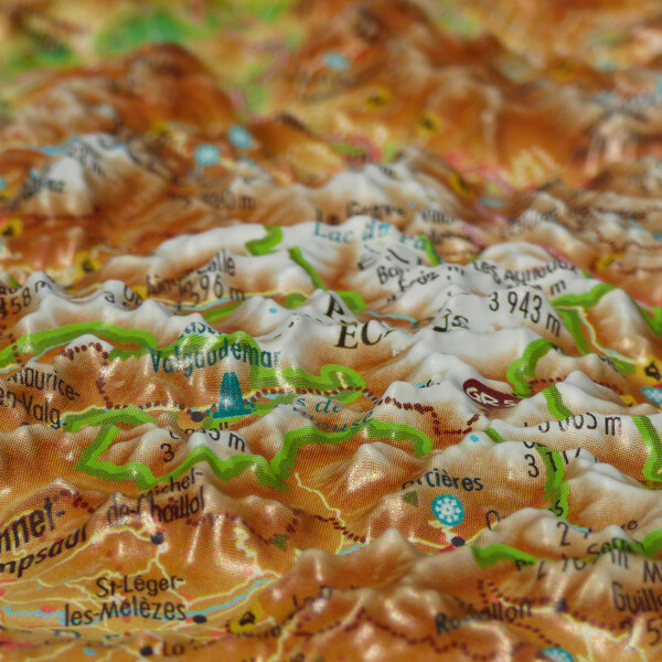 Carte régionale 3Dmap Les Alpes Françaises et ses massifs alpins