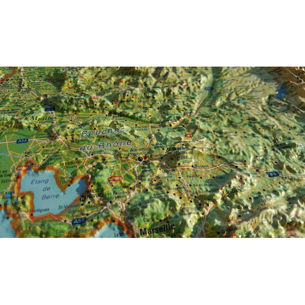 Carte régionale 3Dmap La Provence-Alpes-Cotes d'Azur
