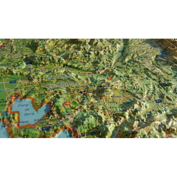 3Dmap Regional-Karte La Provence-Alpes-Cotes d'Azur