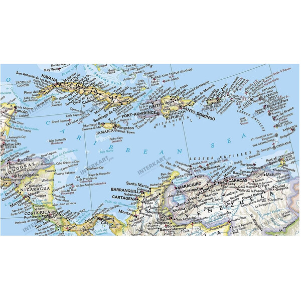 National Geographic Carte de continent Nord Amérique, politiquement
