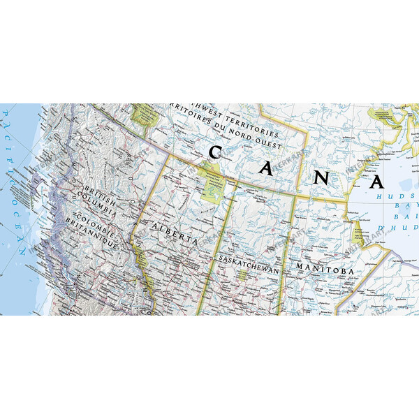 National Geographic Pays carte Canada 96 x 81cm