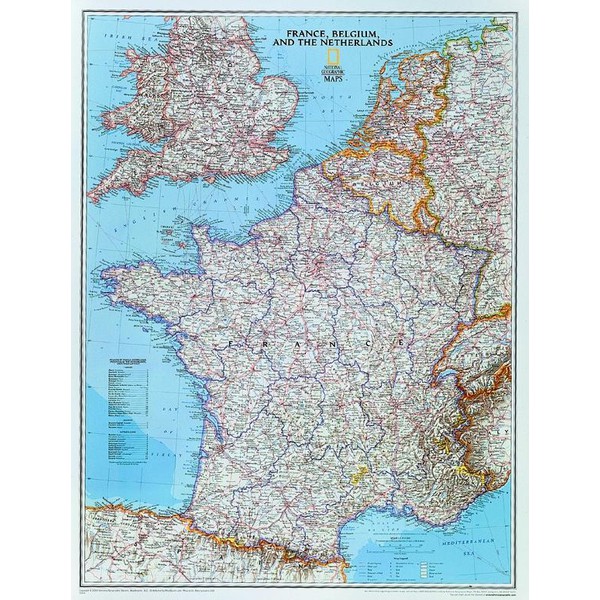 National Geographic Landkarte Frankreich