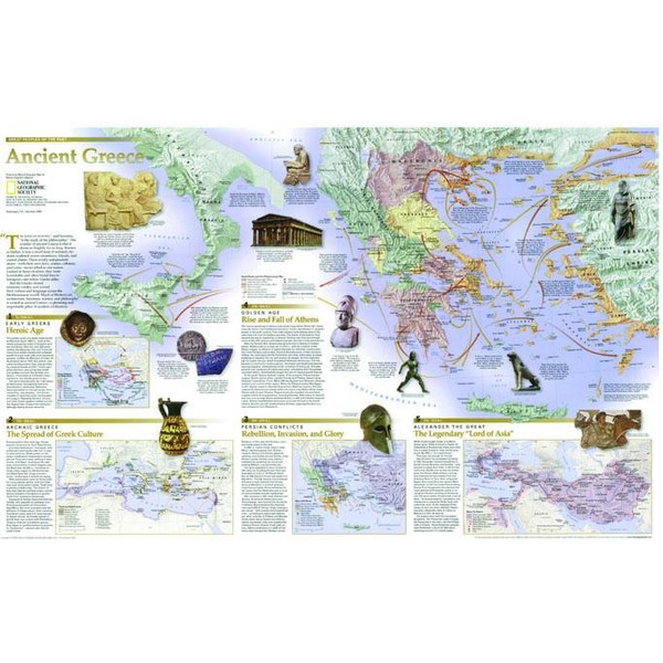 National Geographic Carte Grèce - 2-seitig