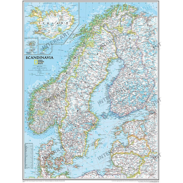 Carte régionale National Geographic Scandinavie
