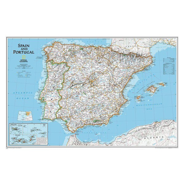 National Geographic Carte Espagne et Portugal