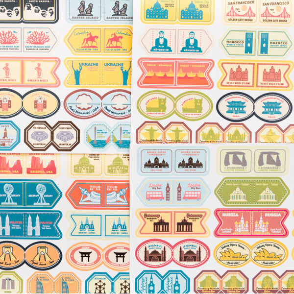 Miss Wood Sticker Set Monuments of the World