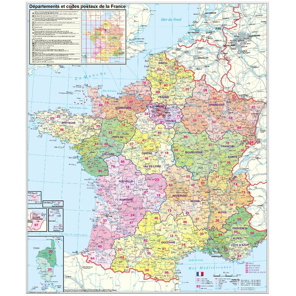 Stiefel Landkarte Frankreich Postleitzahlenkarte (Französisch)