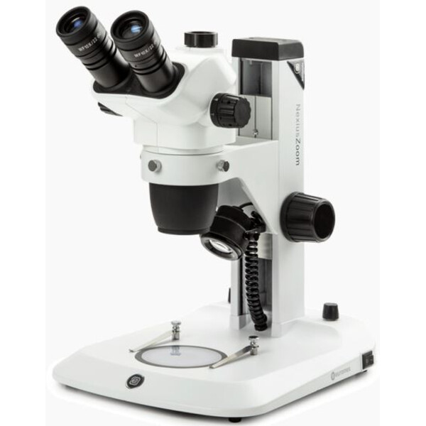 Microscope stéréo zoom Euromex NZ.1903-S, 6.7-45x, Crémaillère, Lumière réfléchie et transmise, trino