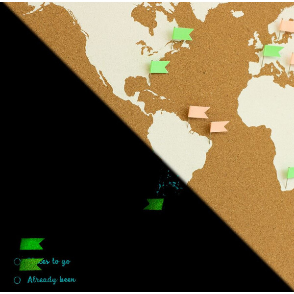 Mappemonde Miss Wood Woody Map Fluor L