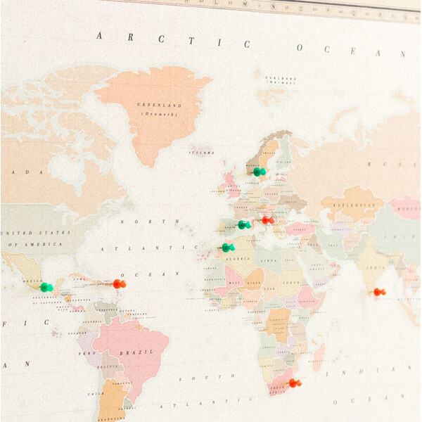 Miss Wood Weltkarte Woody Map Watercolor Colonial L