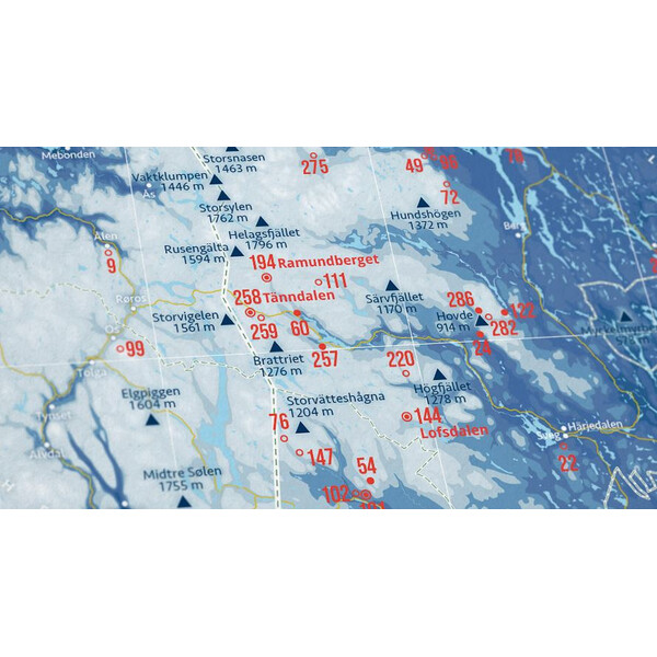 Carte régionale Marmota Maps Ski Resorts of Scandinavia