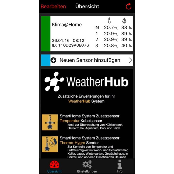 Station météo TFA Kit de démarrage WeatherHub avec thermo-hygromètre sans fil