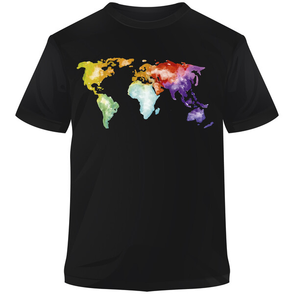Stiefel T-Shirt Die Welt ist bunt aquarell L