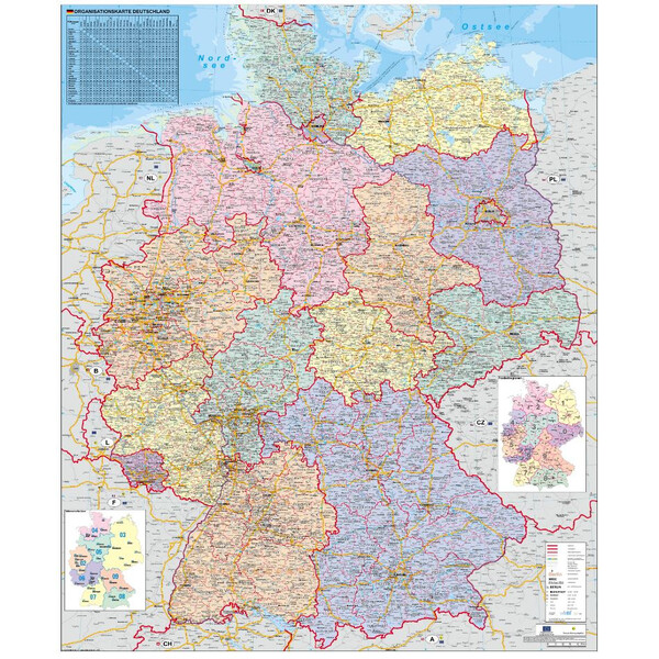 Carte géographique Stiefel Deutschland Organisationskarte