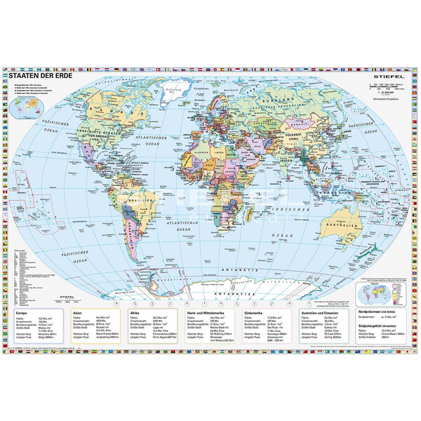 Mappemonde Stiefel Staaten der Erde (95 x 66 cm)