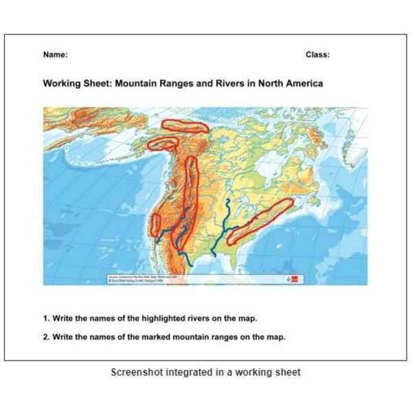 Logiciel Klett-Perthes Verlag Interactive Wall Map: World & USA