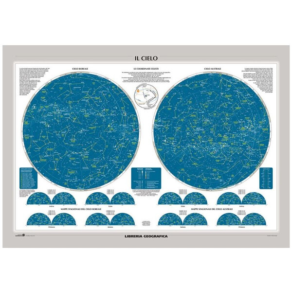 Affiche Libreria Geografica Il Cielo/ Le Costellazioni dello Zodiaco astronomico