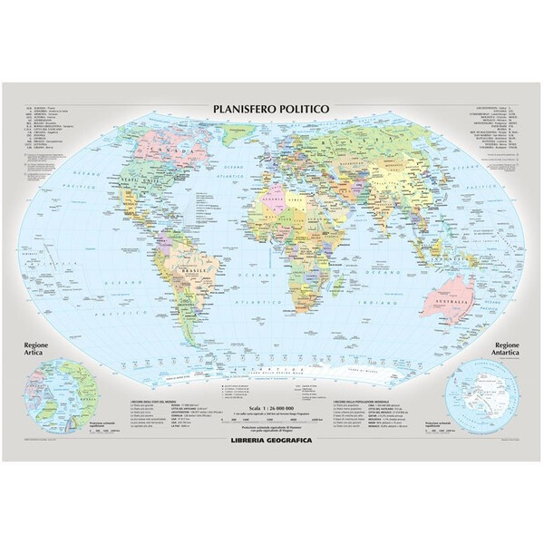 Libreria Geografica Weltkarte Planisfero fisico e politico