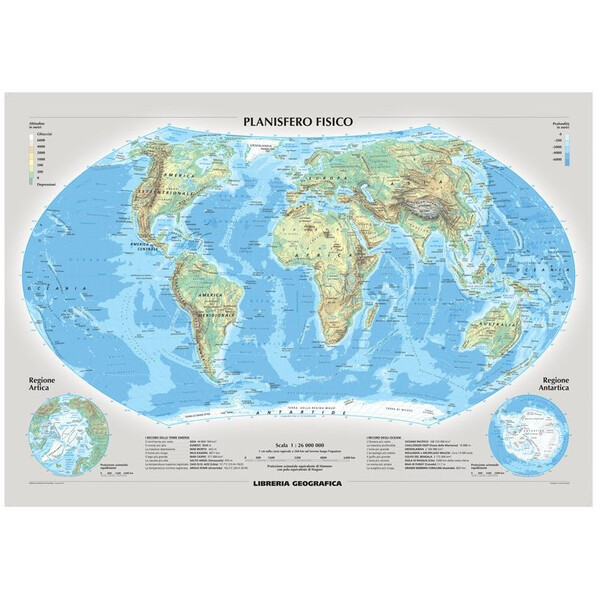 Libreria Geografica Weltkarte Planisfero fisico e politico