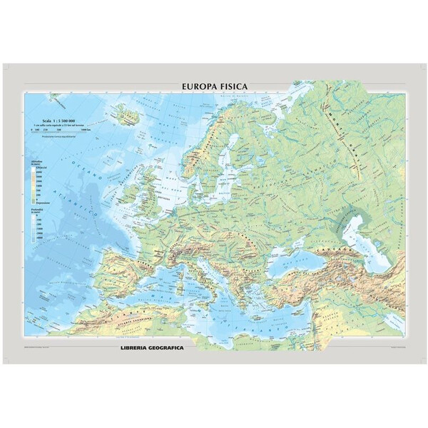 Carte des continents Libreria Geografica Europa fisica e politica