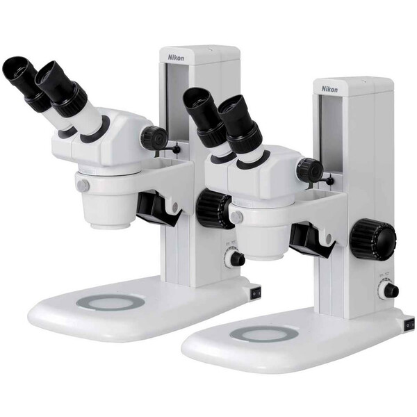 Microscope stéréo zoom Nikon SMZ460, bino, 0.7x-3x, 60°, FN21, W.D.100mm, Auf- u. Durchlicht, LED