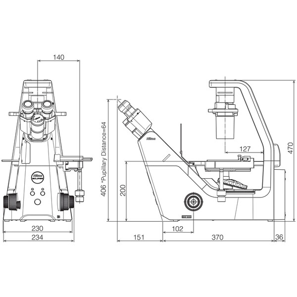 Microscope inversé Nikon Mikroskop ECLIPSE TS2, invers, trino, PH, FL, w/o objectives