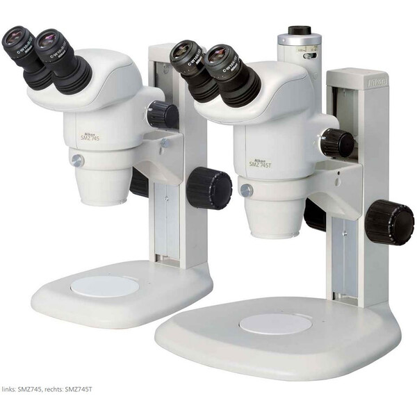 Microscope stéréo zoom Nikon SMZ745T, trino, 0.67x-5x,45°, FN22, W.D.115mm, Durchlicht, LED