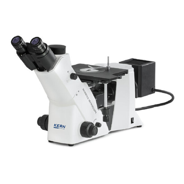 Microscope inversé Kern OLM 171, invers, MET, POL, trino, Inf planchrom, 50x-500x, Lumière incidente, HAL, 50W