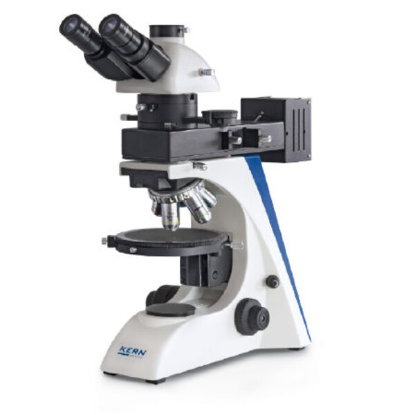 Microscope Kern OPN 182, POL, trino, Inf plan, 40x-400x, Lumière incidente, HAL, 50W