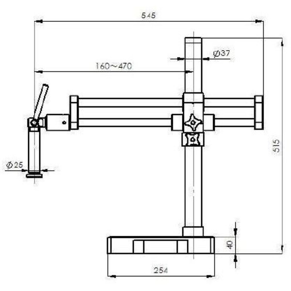 Microscope stéréo zoom Kern OZM 932, bino, 7-45x, HSWF 10x23 mm, Stativ doppelarm, 430x480mm, m. Tischplatte, Ringlicht LED 4.5 W