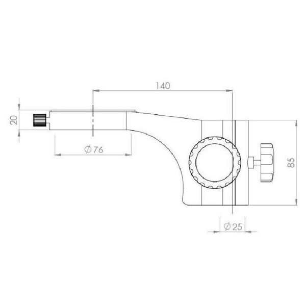 Microscope stéréo zoom Kern OZM 953, trino, 7-45x, HSWF 10x23 mm, Statif industriel, Pince de table, Lampes annulaires LED, 4,5 W