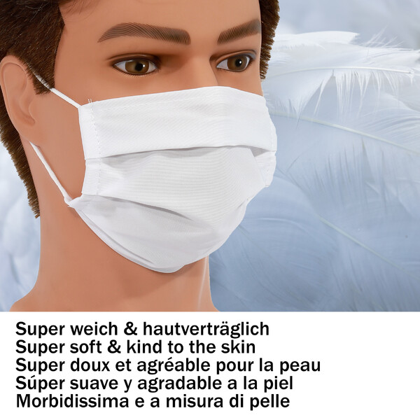 Masketo Masque en polyester, blanc, pour enfants, 5 pièces